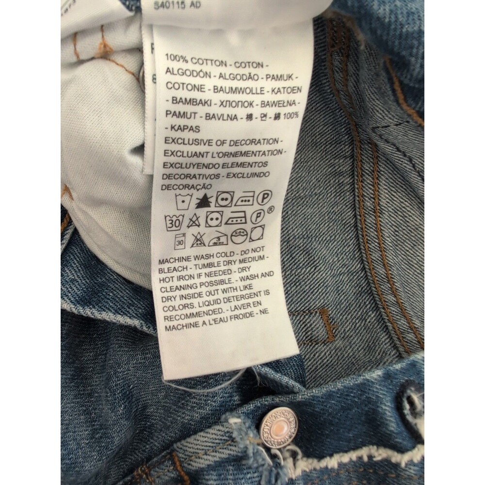Levi’s 501 Original Crop Distressed Button Fly Jeans - Size 23x26 - Picture 6 of 11
